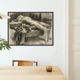 Reclining Male Nude - John Singer Sargent Framed Canvas, Framed Charcoal Nude Male Figure