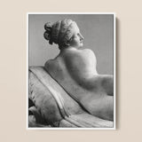 Reclining Naiad - Antonio Canova Art Print / Canvas Black-and-white Framed Photograph Classical Marble Sculpture Nude Female Young Naiad