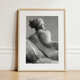 Reclining Naiad - Antonio Canova Art Print / Canvas Framed Black White Photograph Classical Marble Sculpture Nude Young Naiad Reclines,