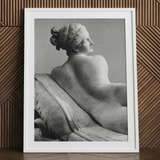 Reclining Naiad - Antonio Canova Art Print / Canvas Framed Black White Photograph Classical Marble Sculpture Nude Young Naiad Reclines,