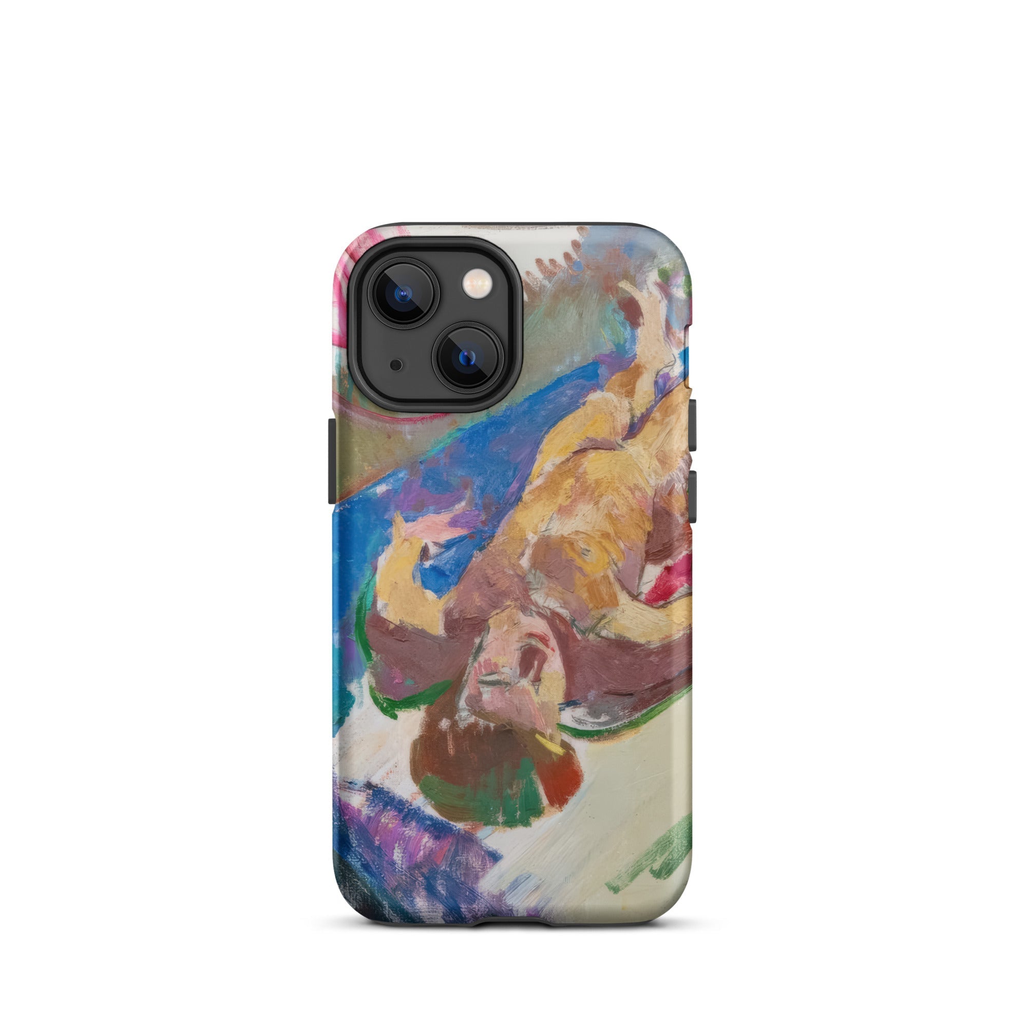 Reclining Nude Anton Kolig Iphone Case, 13 Mini / Matte, Smartphone Colorful Abstract Art Style Protective Case