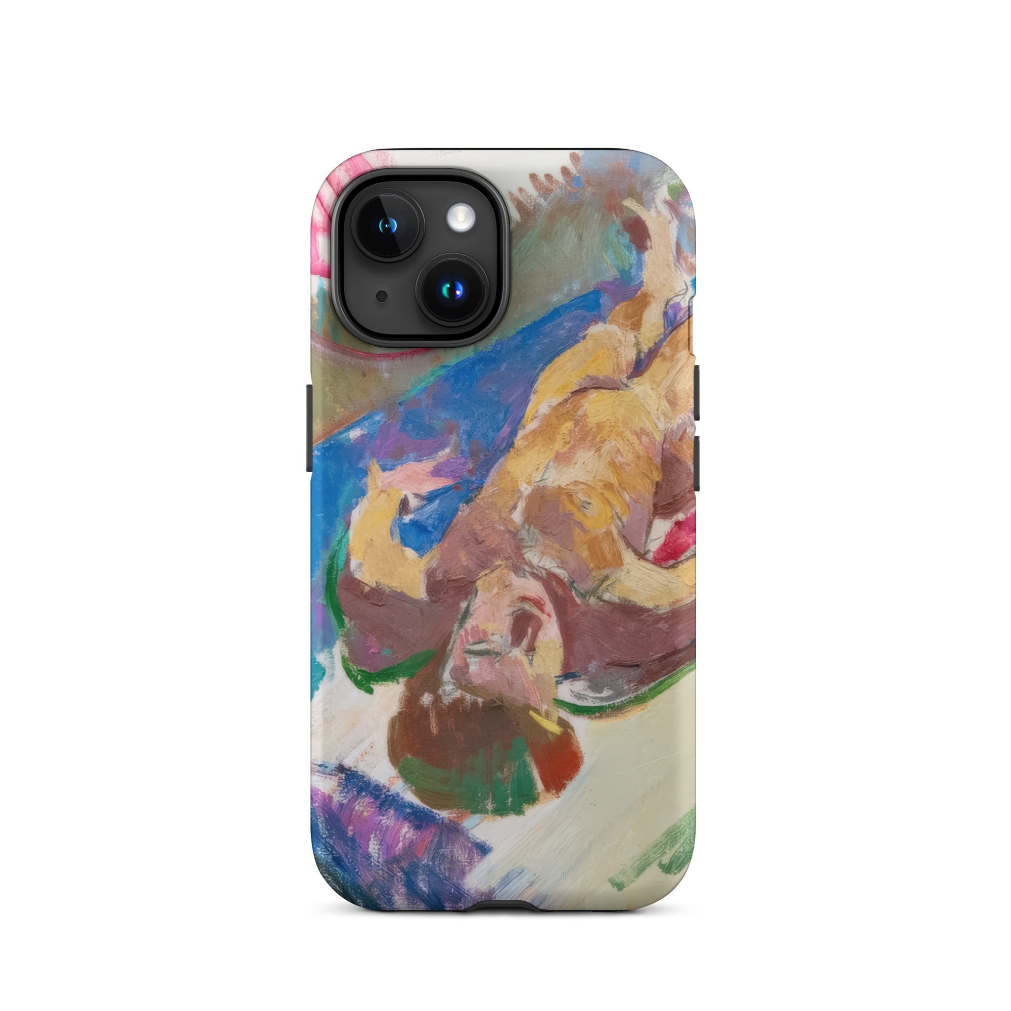 Reclining Nude Anton Kolig Iphone Case, 15 / Matte, Phone Case Colorful Abstract Painting Person