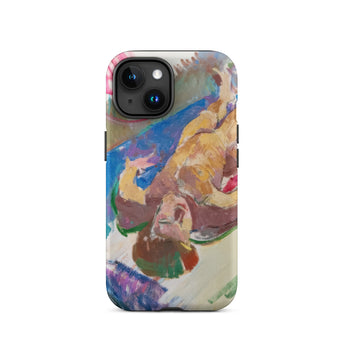 Reclining Nude - Anton Kolig Iphone Case, 15 / Matte, Phone Case Colorful Abstract Painting Person