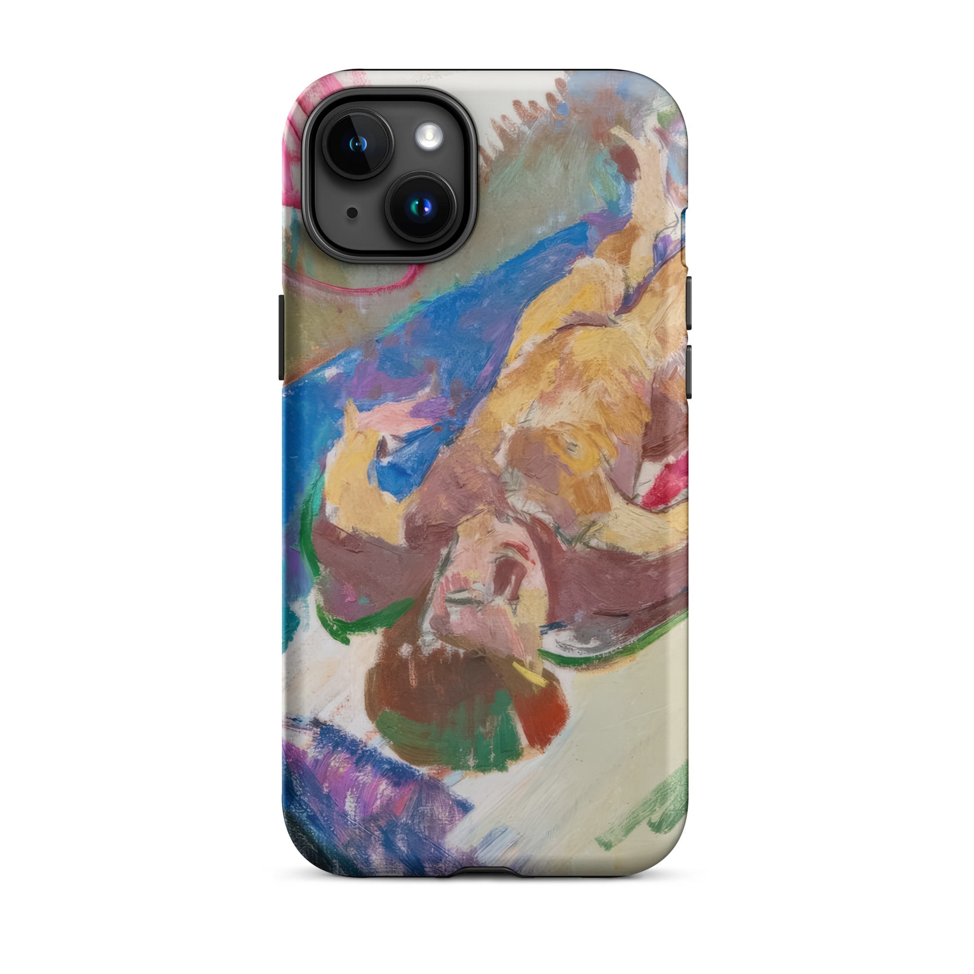 Reclining Nude Anton Kolig Iphone Case, 15 Plus / Matte, Iphone Case Abstract Painting Figure Warm Cool Tones