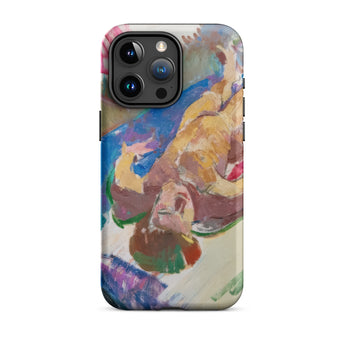 Reclining Nude - Anton Kolig Iphone Case, 15 Pro Max / Matte, Phone Case Colorful Abstract Painting Figure