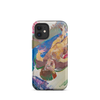 Reclining Nude - Anton Kolig Phone Case Iphone 12 Mini / Matte Iphone Colorful Painted Art Design Case Anton Kolig’s Reclining, Brushwork