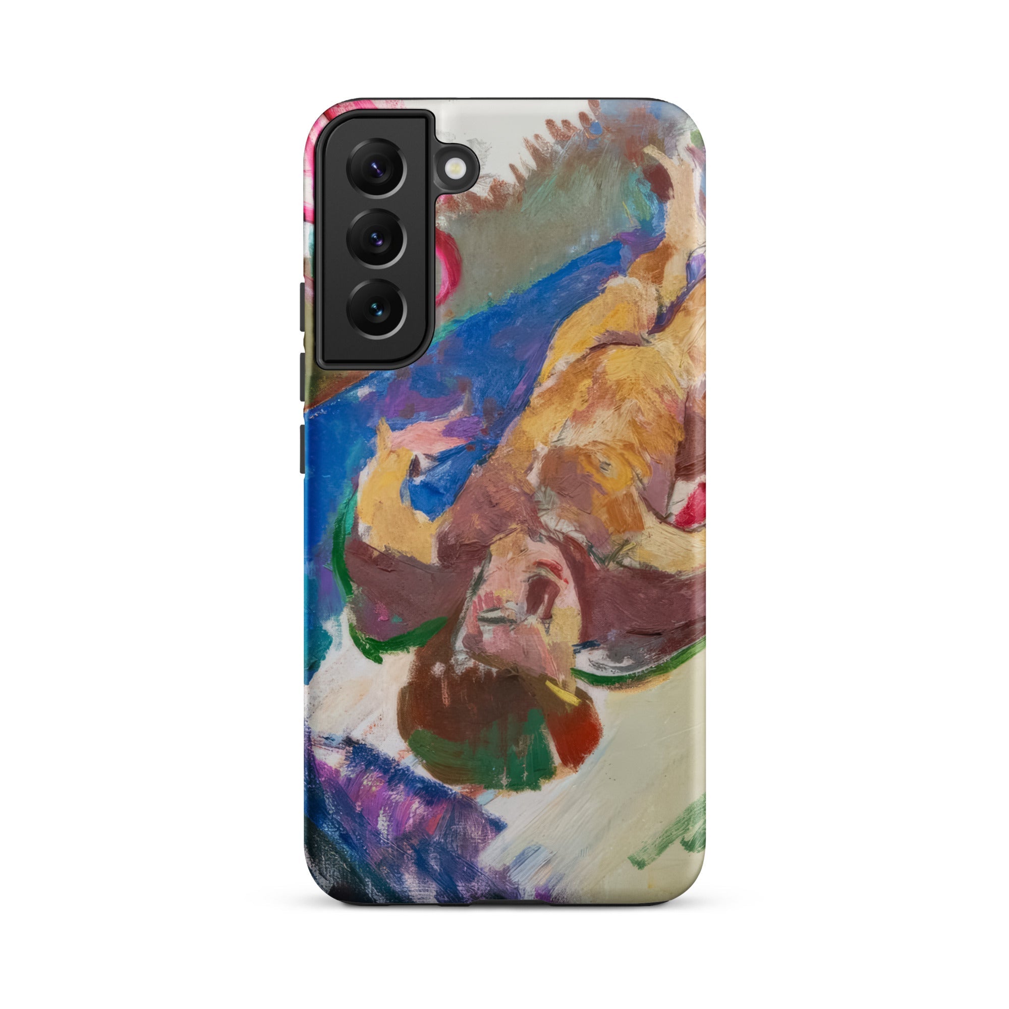 Reclining Nude Anton Kolig Samsung Case, Galaxy S22 Plus / Matte, Smartphone Case Abstract Colorful Painting Design