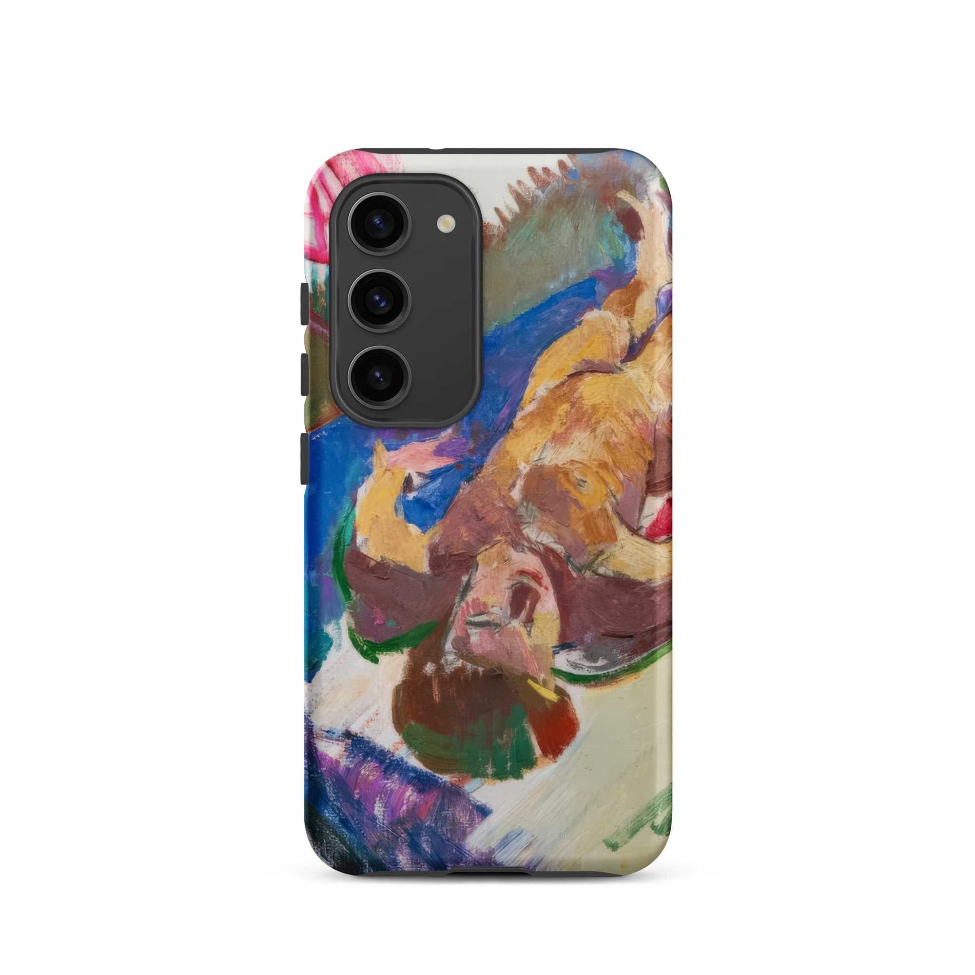 Reclining Nude Anton Kolig Samsung Case, Galaxy S23 / Matte, Smartphone Case Abstract Colorful Painting