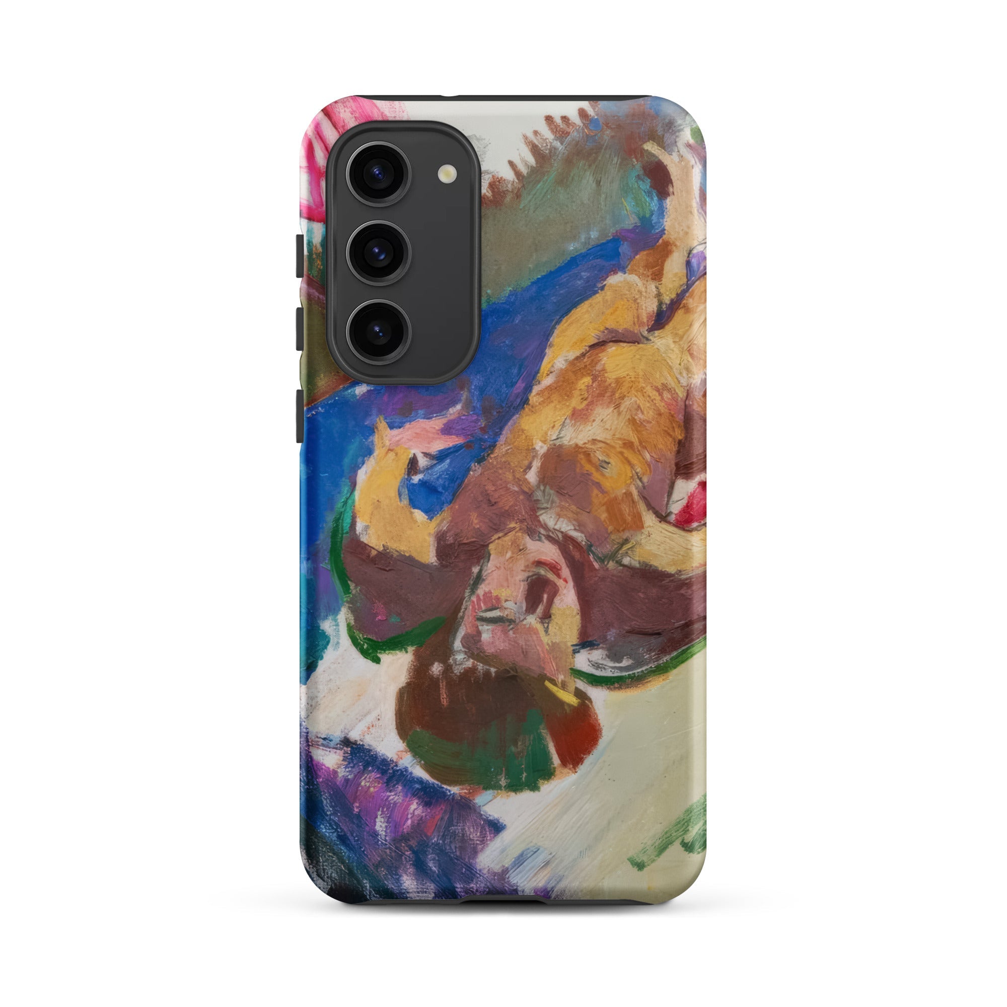 Reclining Nude Anton Kolig Samsung Case, Galaxy S23 Plus / Matte, Smartphone Case Abstract Colorful Painting Design