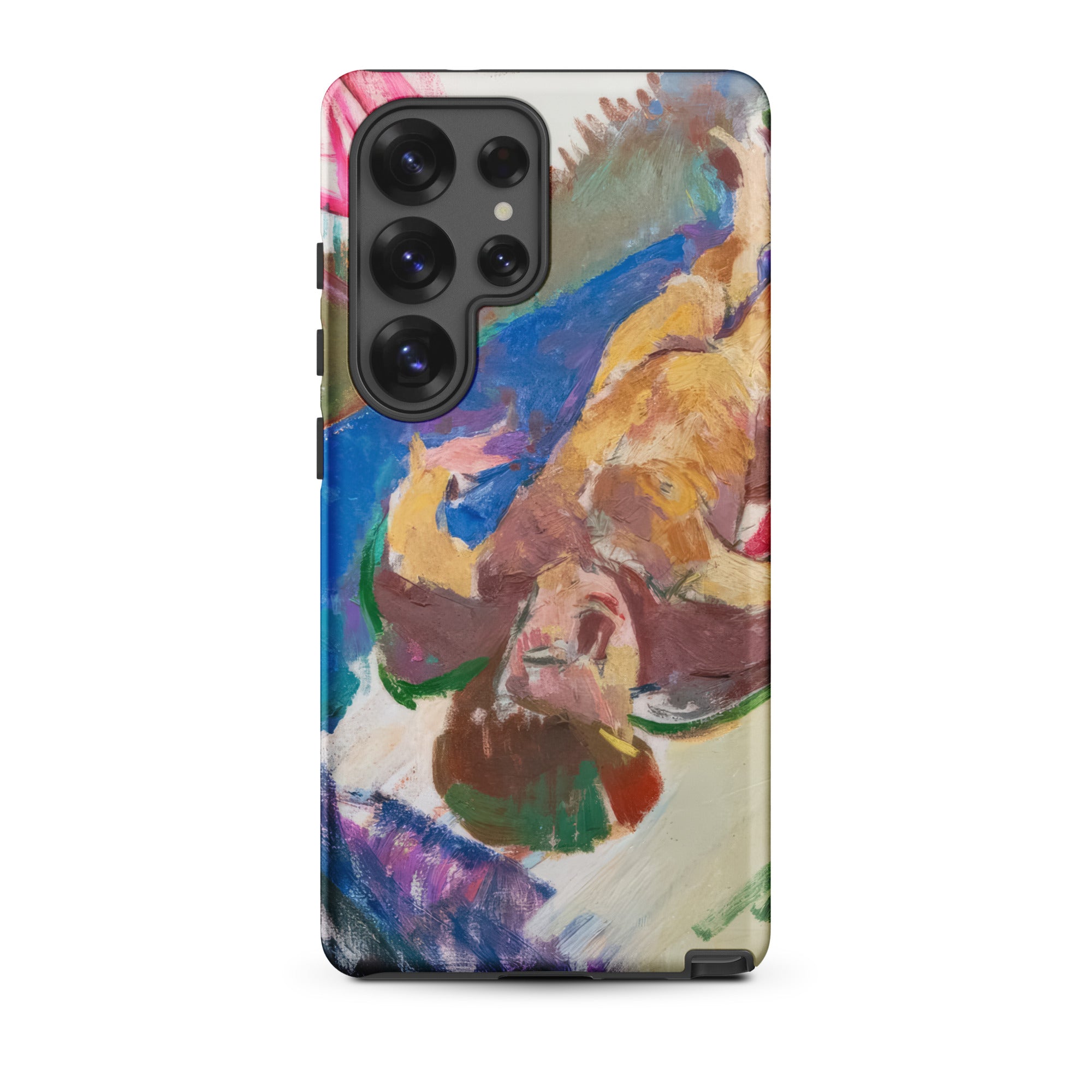 Reclining Nude Anton Kolig Samsung Case, Galaxy S25 Ultra / Matte, Smartphone Case Vibrant Abstract Painting Design