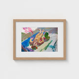Reclining Nude with Jug - Anton Kolig Art Print / Canvas, Ochre Flesh Laid, Green Earthenware Prints