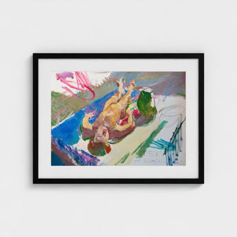 Reclining Nude with Jug - Anton Kolig Art Print / Canvas, Ochre Flesh Laid, Green Earthenware Prints