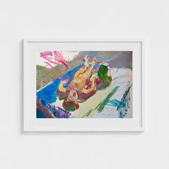 Reclining Nude with Jug - Anton Kolig Art Print / Canvas, Ochre Flesh Laid, Green Earthenware Prints