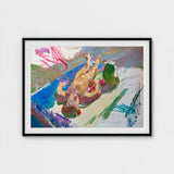 Reclining Nude with Jug - Anton Kolig Art Print / Canvas, Ochre Flesh Laid, Green Earthenware Prints