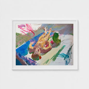 Reclining Nude with Jug - Anton Kolig Art Print / Canvas, Ochre Flesh Laid, Green Earthenware Prints