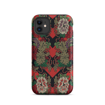 Red Fan Pattern - G.a. Audsley Iphone Case, 11 / Matte, Floral Patterned Phone Case