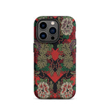 Red Fan Pattern - G.a. Audsley Iphone Case, 14 Pro / Matte, Floral Patterned Iphone Case