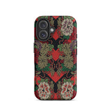 Red Fan Pattern - G.a. Audsley Iphone Case, 16 / Matte, Floral Patterned Phone Case