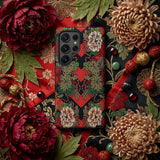 Red Fan Pattern - G.a. Audsley Phone Case, Mobile Cases, Toby Leon