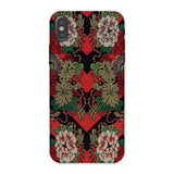 Red Fan Pattern - G.a. Audsley Iphone Case, x / Matte, Phone Case Red Black Floral Damask Pattern