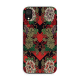 Red Fan Pattern - G.a. Audsley Iphone Case, Xr / Matte, Phone Case Red Black Floral Pattern Design