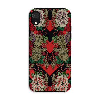 Red Fan Pattern - G.a. Audsley Iphone Case, Xr / Matte, Phone Case Red Black Floral Pattern Design