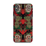 Red Fan Pattern - G.a. Audsley Iphone Case, Xs Max / Matte, Phone Case Red Black Floral Pattern Ornate Botanical