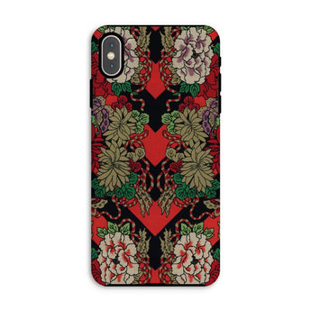 Red Fan Pattern - G.a. Audsley Iphone Case, Xs Max / Matte, Phone Case Red Black Floral Pattern Ornate Botanical
