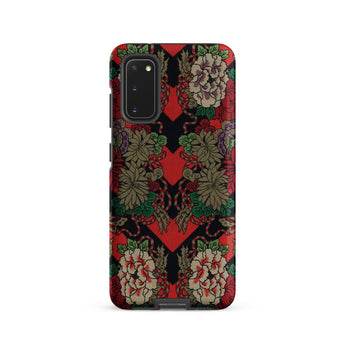 Red Fan Pattern - G.a. Audsley Samsung Case, Galaxy S20 / Matte, Vibrant Floral Patterned Smartphone Case Red Black Green