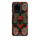 Red Fan Pattern - G.a. Audsley Samsung Case, Galaxy S20 Ultra / Matte, Phone Case Black Red Floral Pattern