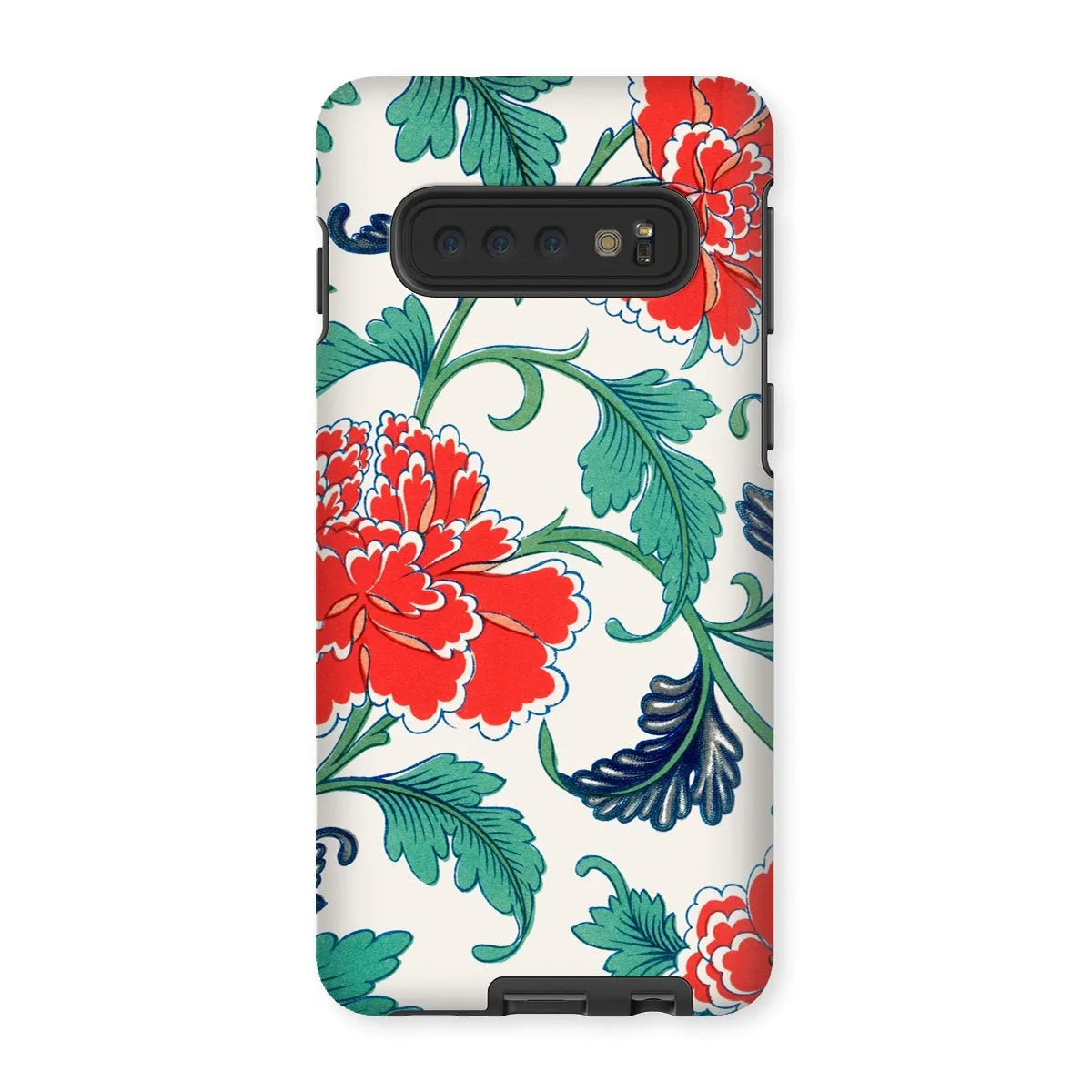Red Floral Chinese Aesthetic Pattern Phone Case - Owen Jones - Samsung Galaxy S10 / Matte - Mobile Phone Cases