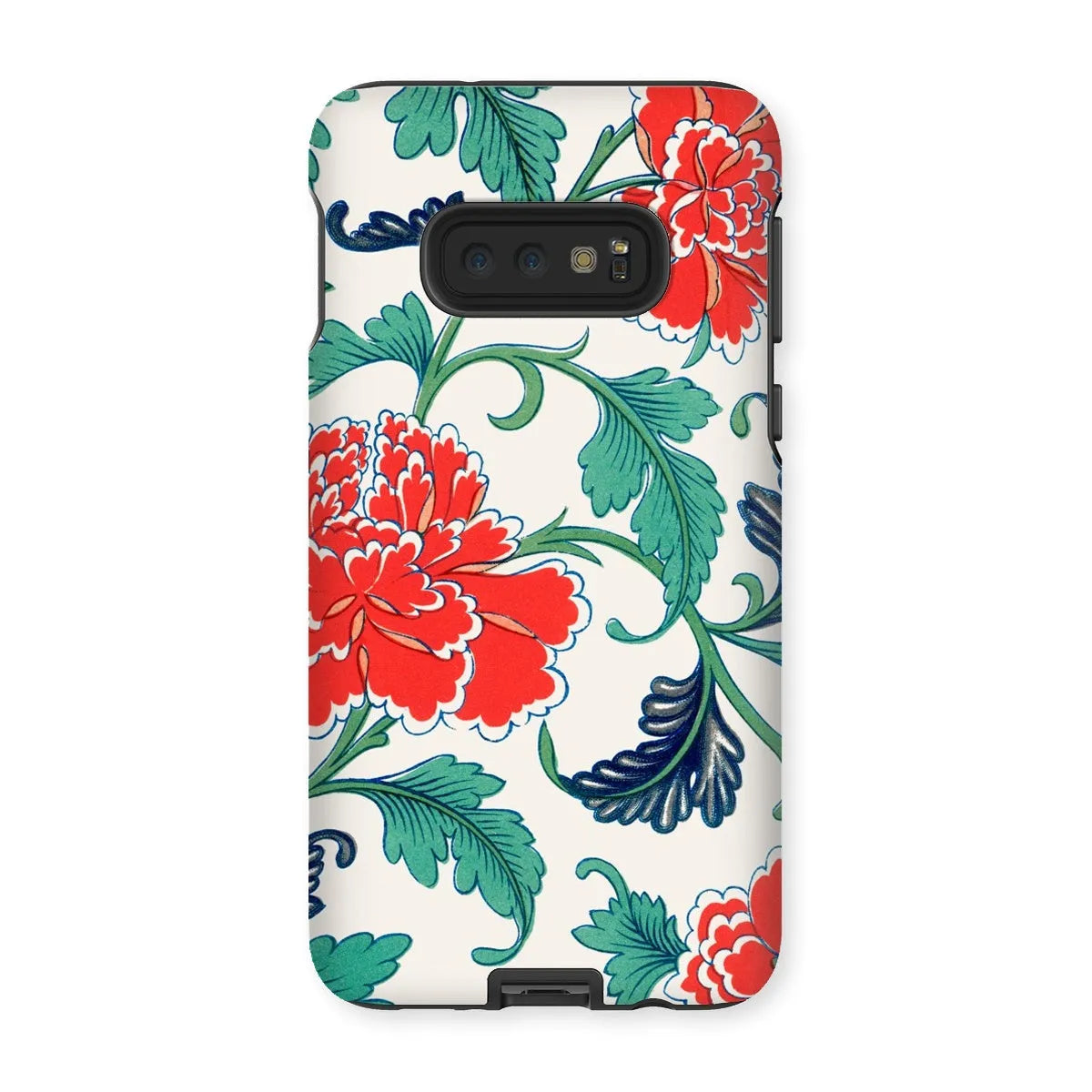 Red Floral Chinese Aesthetic Pattern Phone Case - Owen Jones - Samsung Galaxy S10e / Matte - Mobile Phone Cases
