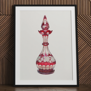 Red Glass Decanter - Frank M. Keane Decorative Art Print