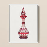 Red Glass Decanter - Frank M. Keane Decorative Art Print / Canvas, 12x16’’ / 31x41cm / White Frame, Posters Prints & Visual Artwork, Toby