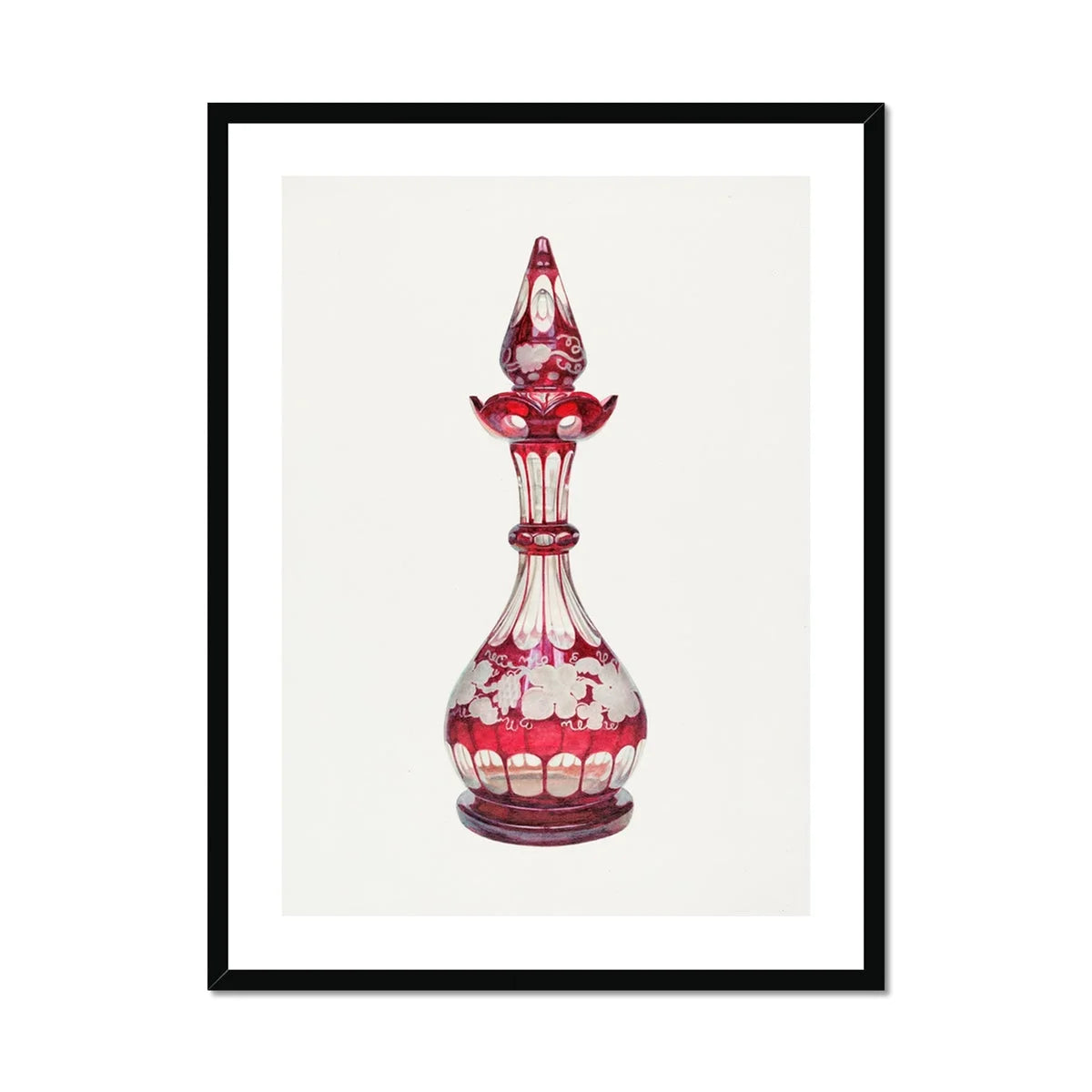 Red Glass Decanter - Frank M. Keane Decorative Art Print