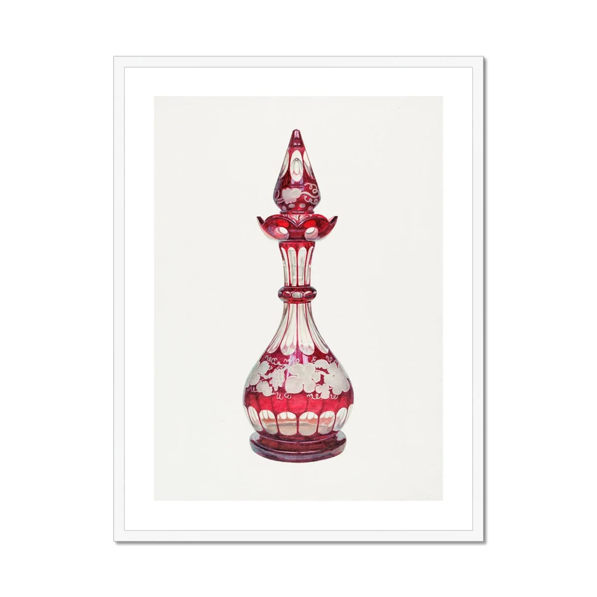 Red Glass Decanter - Frank M. Keane Decorative Art Print