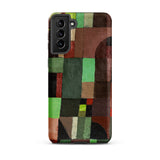 Red and Green Architecture - Paul Klee Phone Case Samsung Galaxy S21 Plus / Matte Phone Case Geometric Abstract Design Blocks Green Brown