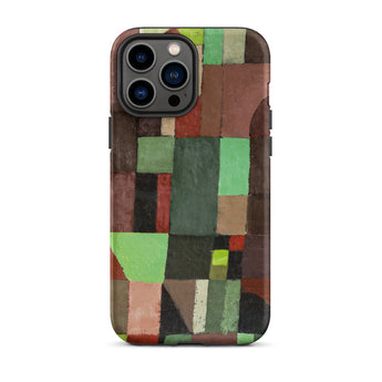 Red and Green Architecture - Paul Klee Phone Case Iphone 13 Pro Max / Matte Phone Case Geometric Abstract Design Blocks Green Brown Klee