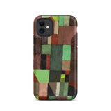 Red and Green Architecture - Paul Klee Phone Case Iphone 11 / Matte Phone Case Geometric Abstract Design Blocks Green Brown Klee Dismantled