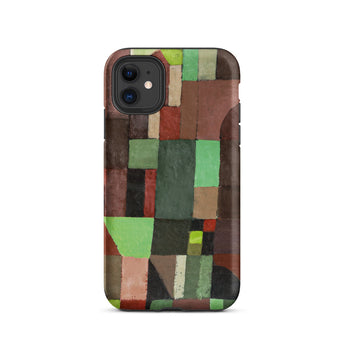 Red and Green Architecture - Paul Klee Phone Case Iphone 11 / Matte Phone Case Geometric Abstract Design Blocks Green Brown Klee Dismantled