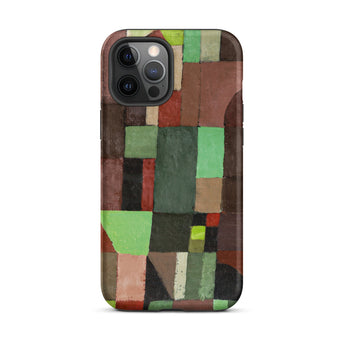 Red and Green Architecture - Paul Klee Phone Case Iphone 12 Pro Max / Matte Phone Case Geometric Abstract Design Blocks Green Brown Klee