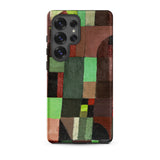 Red and Green Architecture - Paul Klee Phone Case Samsung Galaxy S25 Ultra / Matte Phone Case Geometric Abstract Design Blocks Green Brown