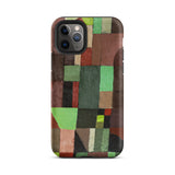 Red and Green Architecture - Paul Klee Phone Case Iphone 11 Pro / Matte Phone Case Geometric Abstract Design Blocks Green Brown Klee