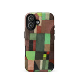 Red and Green Architecture - Paul Klee Phone Case Iphone 17 / Matte Phone Case Geometric Abstract Design Blocks Green Brown Klee Dismantled