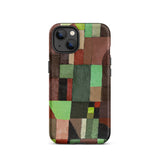 Red and Green Architecture - Paul Klee Phone Case Iphone 13 / Matte Phone Case Geometric Abstract Design Blocks Earthy Greens Klee