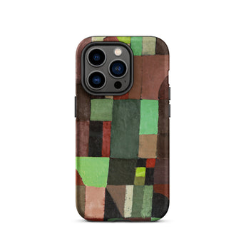 Red and Green Architecture - Paul Klee Phone Case Iphone 14 Pro / Matte Phone Case Geometric Abstract Design Earthy Tones Green Klee