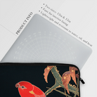 Red Parrot on Branch of a Tree - Ito Jakuchu Laptop Sleeve, Laptop Sleeve Colorful Parrot Designs Black Background