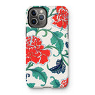 Red Peonies - Owen Jones Floral Iphone Case, 11 Pro / Matte, Floral-patterned Iphone Case Red Flowers Green Leaves
