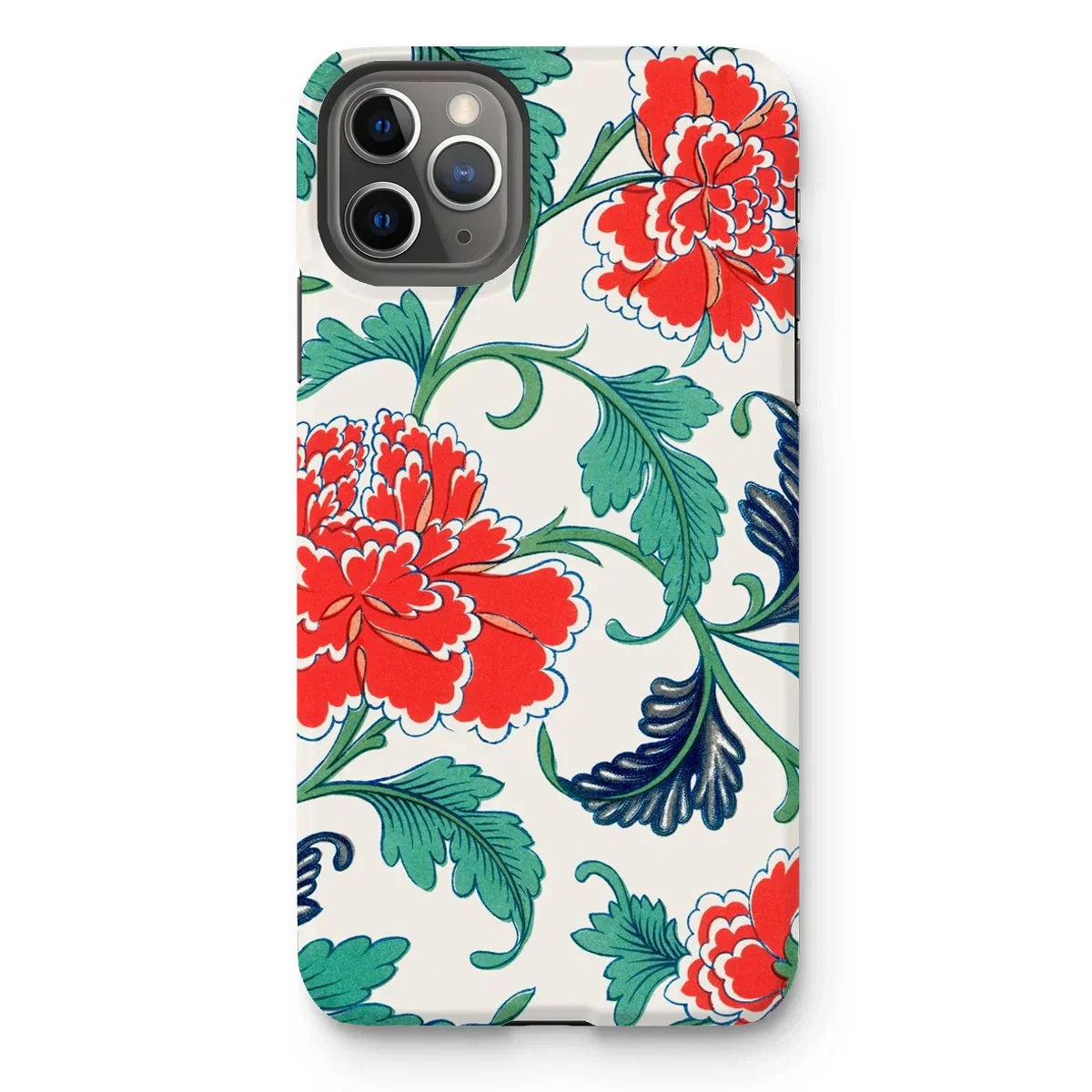 Red Peonies - Owen Jones Floral Iphone Case, 11 Pro Max / Matte, Floral-patterned Iphone Case Red Flowers Green Leaves
