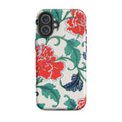 Red Peonies Owen Jones Floral Iphone Case, 16 Plus / Matte, Floral Patterned Phone Case